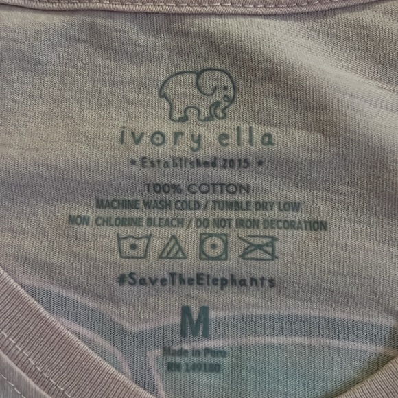 Ivory Ella Long Sleeve Rainbow Elephant Long-sleeve Top Size M Coastal Beach - Picture 5 of 5